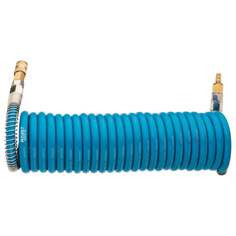 HAZET tubo spiralato per aria compressa 9040S-10, tubo in polireutano altamente flessibile con lunghezza di 7,62 m, diametro interno di 10 mm e pressione di esercizio di 10 bar