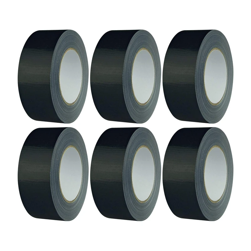 Secotec K670GHC0 50SW Shield Tape 50 mm x 50 m Black Extra Strong Capacity: 2 Rolls – Pack of 6 - Image 1