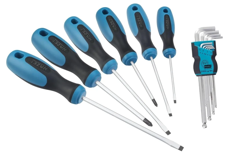 Hazet 810/2 Anniversary Screwdriver Set with Slotted and Phillips Screwdriver, Allen Screwdriver, Standard Profiles, 2 Sets in One