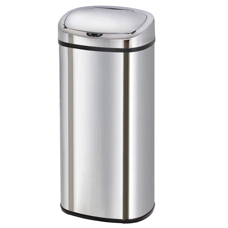 Kitchen Move MAJESTIC Poubelle Automatique de Cuisine Carré 80L Grande Capacité, Acier Inoxydable, Chrome, 41x29x86 cm - Image 1