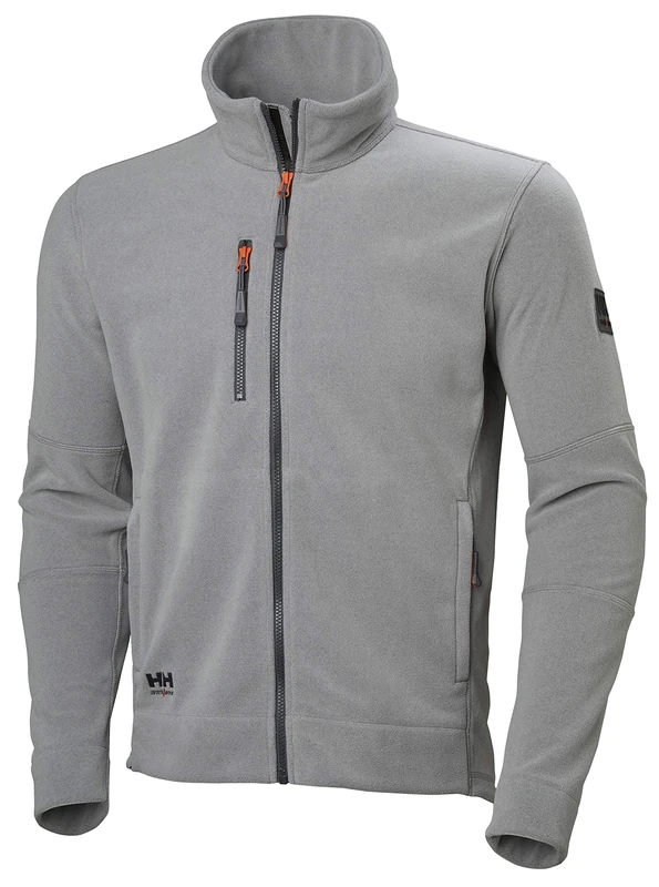 Helly Hansen Workwear Men's Kensington Fleece Jacket Polo Sweater, Grey Melange, X-Large