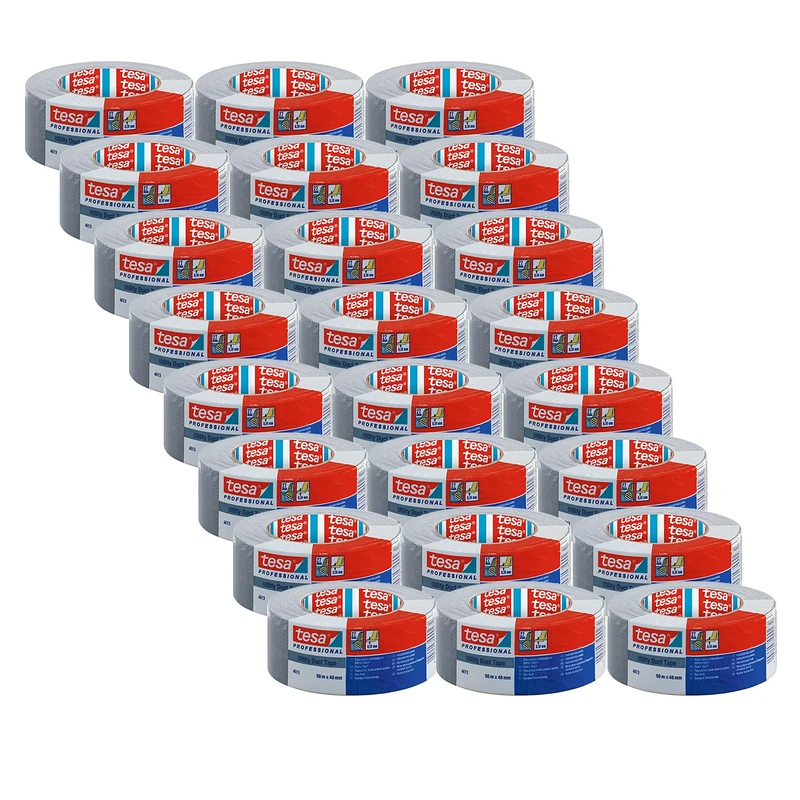 tesa 4662 All-Purpose Duct Repair Tape - Silver - 24 Rolls - 50 m x 48 mm