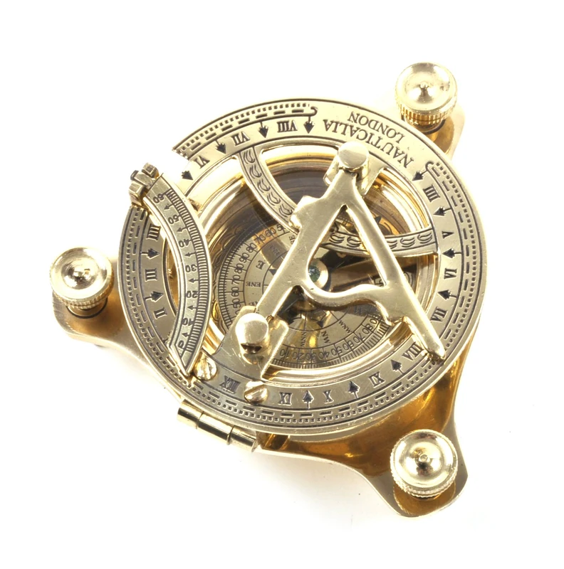 Brass Sundial in Box, 9 cm
