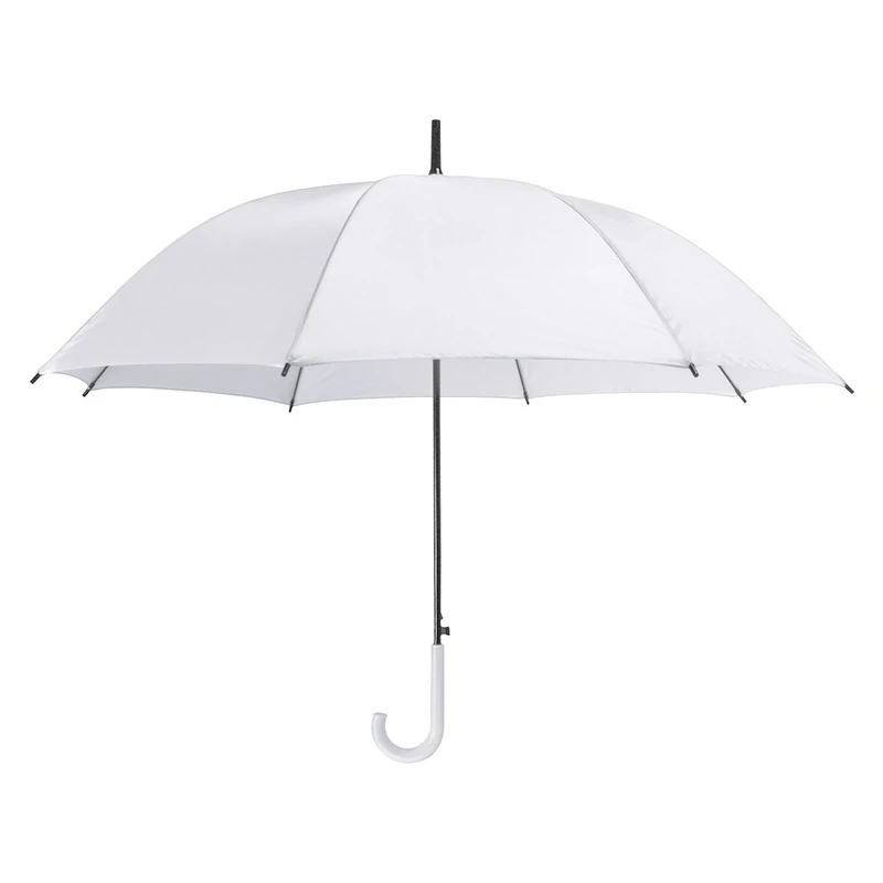 eBuyGB Pack of 10 Plastic Crook Handle Bridal Wedding Folding Umbrella, 86 cm, White - Image 1