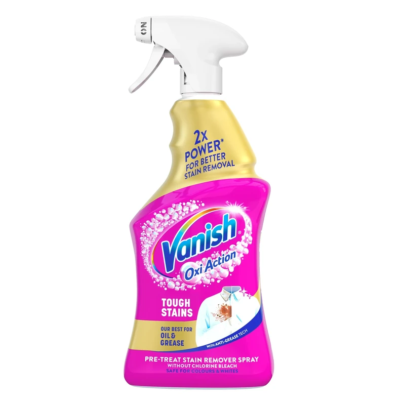 Vanish Gold Oxi Action Multi Degreaser Spray for Tough Stubborn Stains, 950ml, Pre-Treat, Our Best for Oil & Grease, 30 Seconds Stain Removal, For both Colours and Whites, Bleach Free