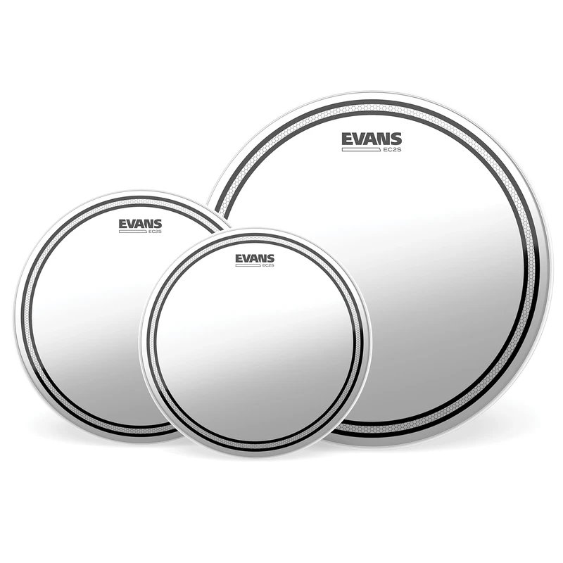 Evans Drum Heads - EC2S Clear Fusion Pack (10, 12, 14 Inch) with 14 Inch HD Dry Snare Batter