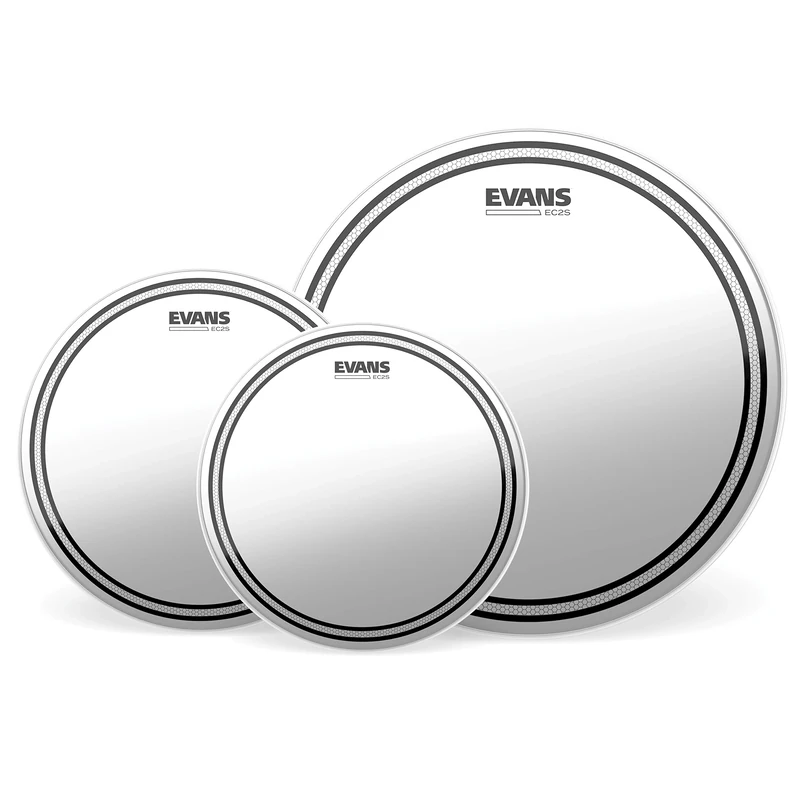 Evans Drum Heads - EC2S Clear Rock Pack (10 , 12, 16 Inch) with 14 Inch HD Dry Snare Batter