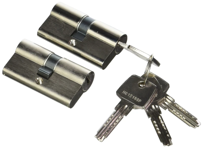 BRICARD 17152 Cylinder, Steel, Nickel-Plated, Set of 2 Pieces