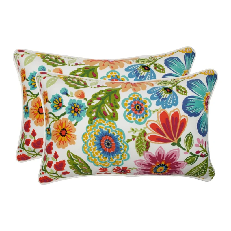 Pillow Perfect Gregoire Floral Lumbar Pillow Set (2 Count)