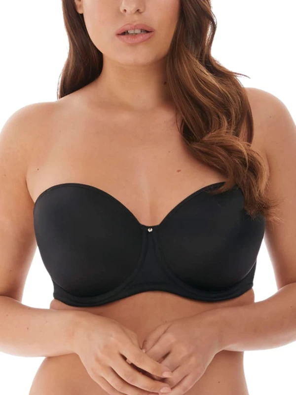 Fantasie Women's Aura Moulded Underwire Multi-Way Strapless Bra T-Shirt, Opaque, Black, 32E