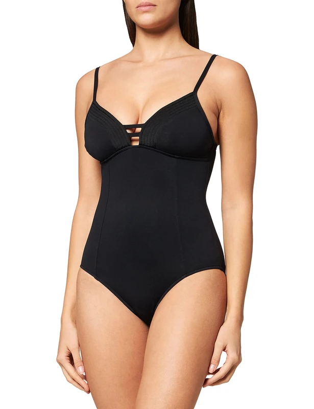 Seafolly Women's Quilted Maillot One Piece Swimsuit, Black (Black Black), 8