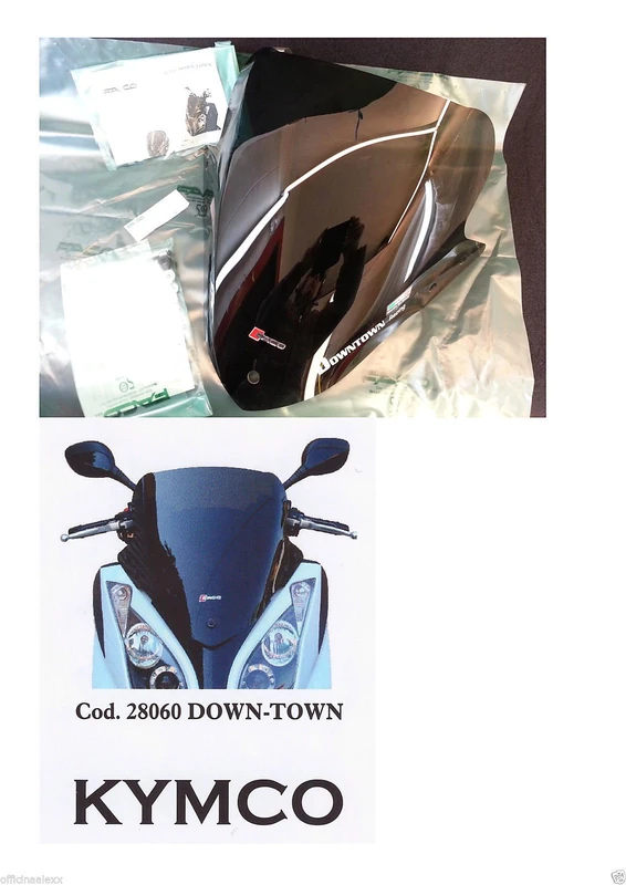 KYMCO Super Dink Dark Smoked Windscreen 125i / 200i / 300i Code 28060 (DOWN-TOWN)