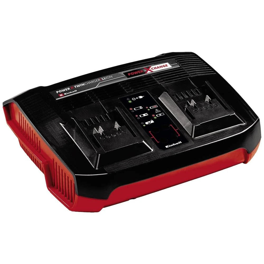 Einhell Power X-Change X-Twin Battery Charger 3A - Simultaneous Charging Of 2 Batteries - Universally Compatible With All Einhell 18V PXC Lithium-Ion Rechargeable Batteries