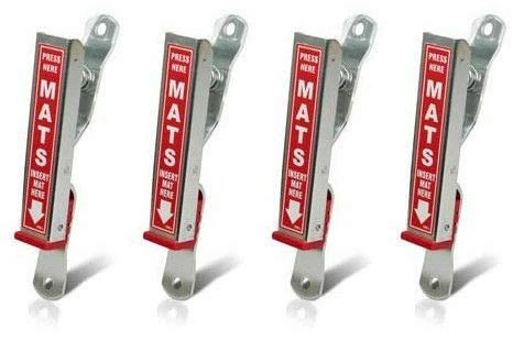 HI-TECH Car Wash Mat Clamps, Floor Mat Holders are Available in 6 Colors (4 Pack) (Red)