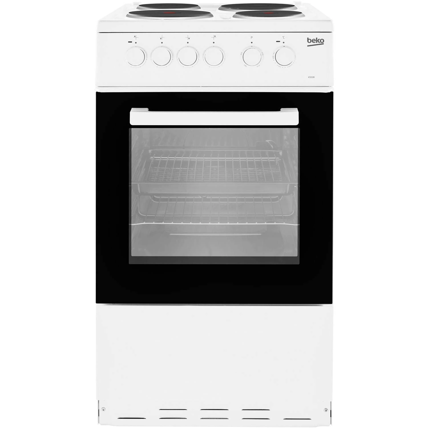 Beko KS530W 50cm Single Oven Electric Cooker With Sealed Plate Hob - White