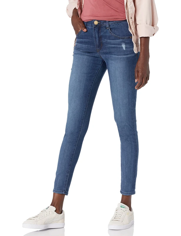 Democracy Women's Ab Solution High Rise Ankle Jean, Blue, 10