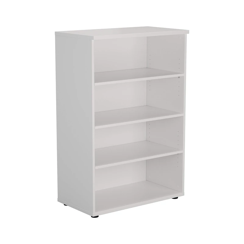 Office Hippo Heavy Duty Bookcase, Robust Book Case, Storage Unit with 3 Adjustable Shelves & Adjustable Feet, Stable Home Office Furniture, Simple To Assemble - White