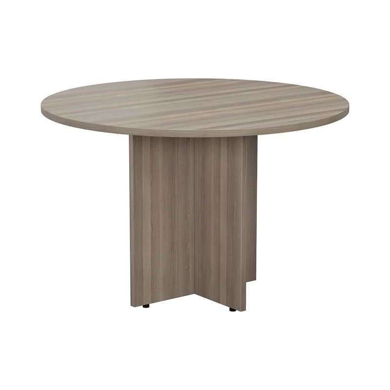 Office Hippo Heavy Duty Meeting Boardroom Office Table, Grey Oak, 110 x 110 x 73 cm - Image 1