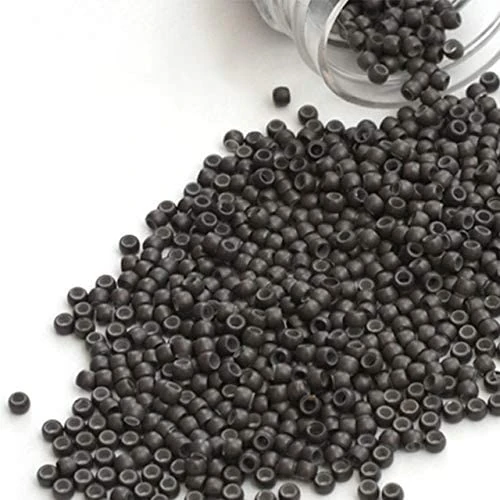 Vlasy Silicone Lined Nano Rings Beads for Nano Tip Hair Extensions Micro Nano Beads (200pcs, D.Brown)