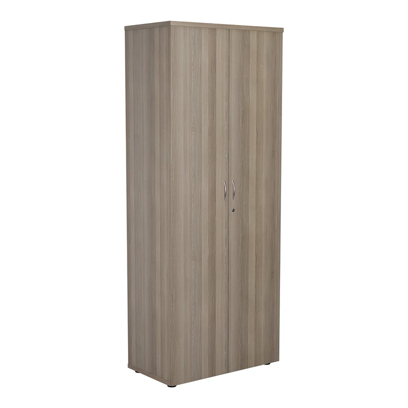 Office Hippo Cupboard With 4 Shelves, Lockable, Grey Oak, 80 x 45 x 200 cm