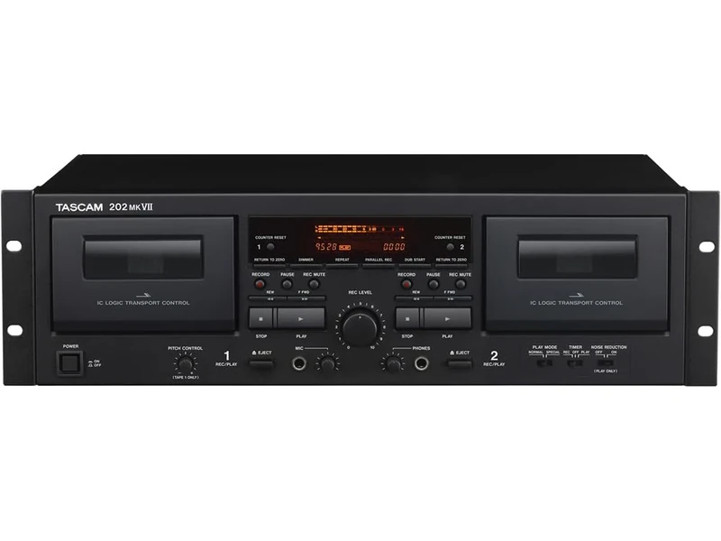 Tascam 202MKVII Dual cassette deck with USB output, Black, 202MKVII