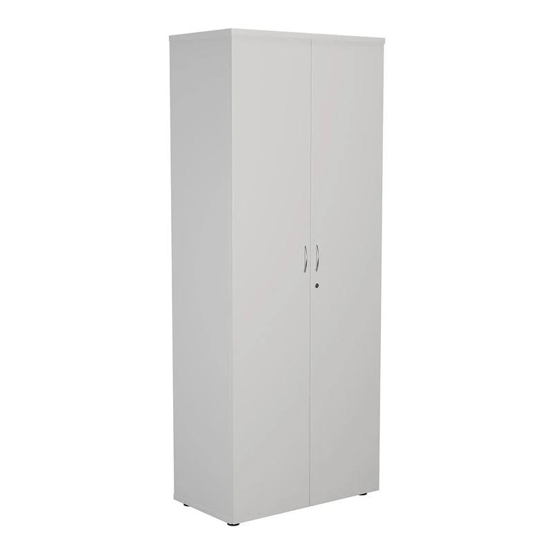 Office Hippo Cupboard With 4 Shelves, Lockable, White, 80 x 45 x 200 cm