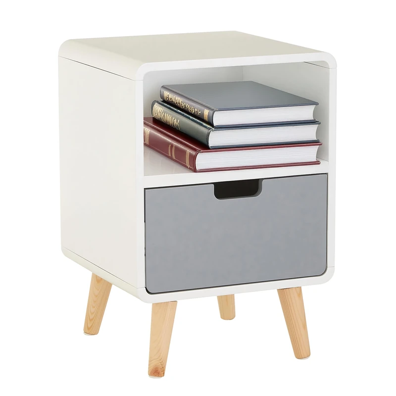 Premier Housewares Cabinet, White/Grey, 58 x 38 x 40 cm