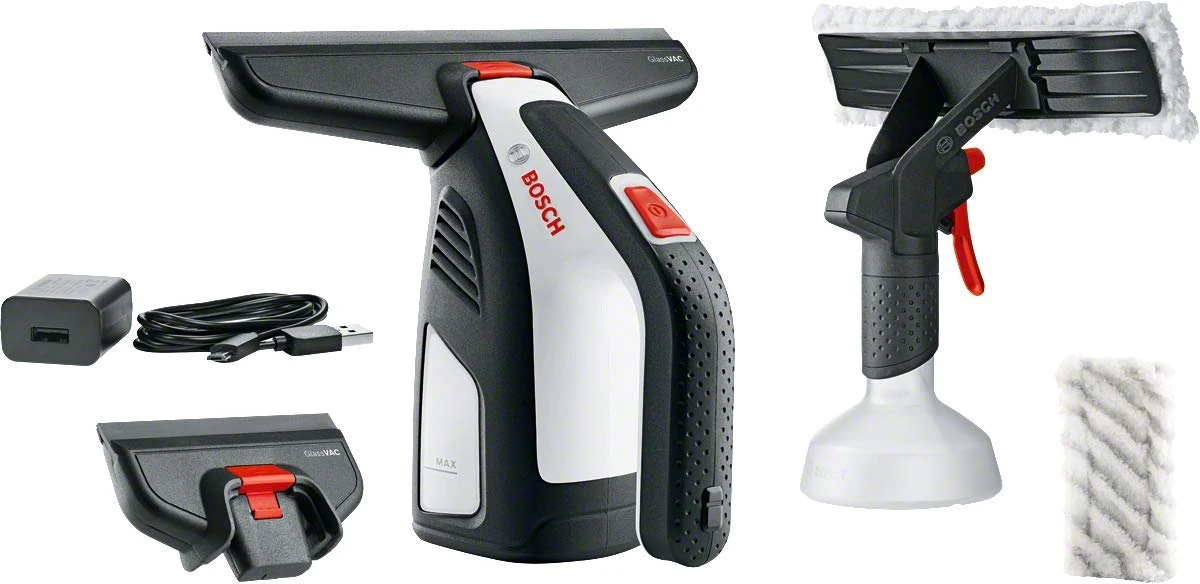 Bosch Cordless Window Vac GlassVAC (for windows, tiles, mirrors and shower, running time: approx. 35 windows, in carton packaging)