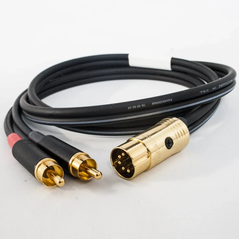 Naim Premium Aux Input Cable. 5 Pin Din to Dual Phono RCA Cinche. Mogami Coax (3m)