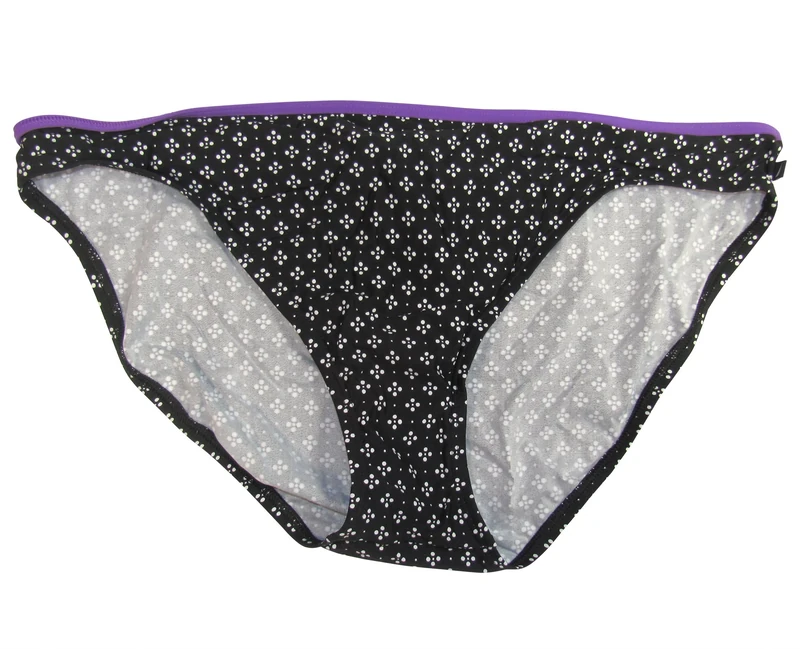 Nautica Womens Printed Bikini Bottom 14 Purple Black White