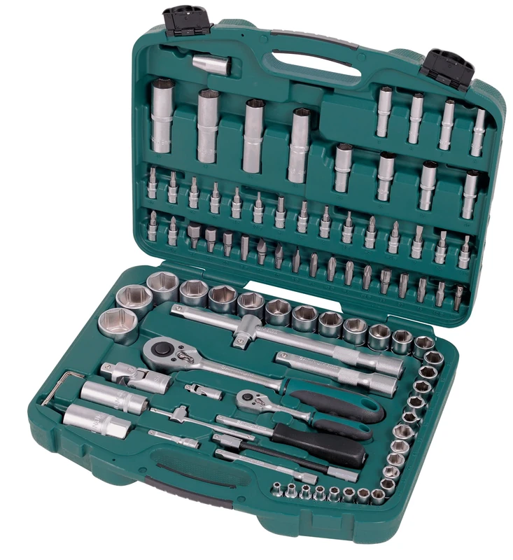 'satinum 108 Game Universal Socket Set 1/4 "+ 1/2, Set of 95 Pieces