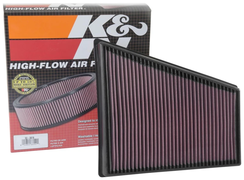 K&N Replacement air filter compatible with Porsche 718 Boxster 2.0 & 2.5 2016- (33-3078) - Image 1