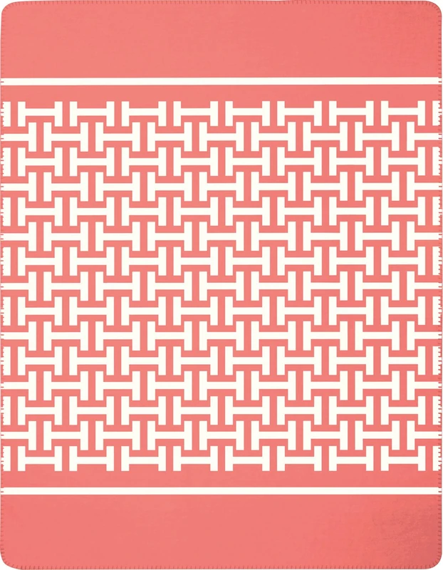 Biederlack Throw, Cotton Blend, Coral, 150 x 200 cm