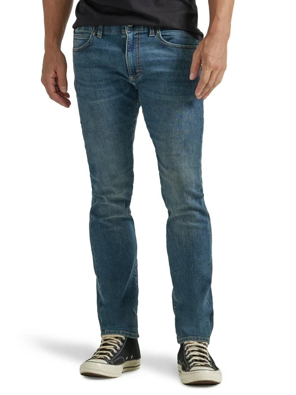 Lee Men's Extreme Motion Slim Straight Jean, Blue, 36W x 32L