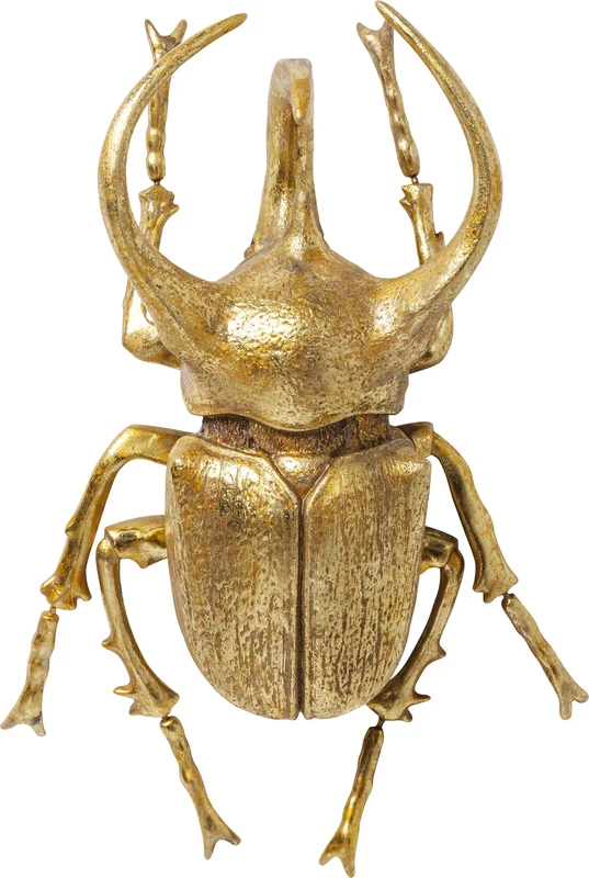 Kare Design Wall Decoration Atlas Beetle, Gold, 15 x 26 x 35.5 cm