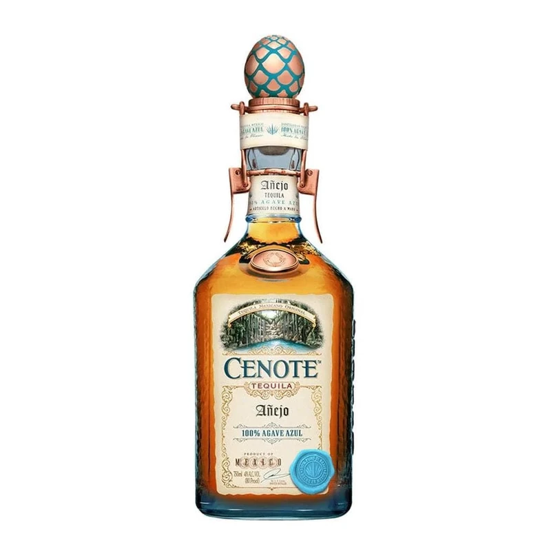 Cenote Anejo Tequila 70cl, 40% ABV | 100% Blue Weber Agave, Natural Volcanic Water, Premium Aged Tequila