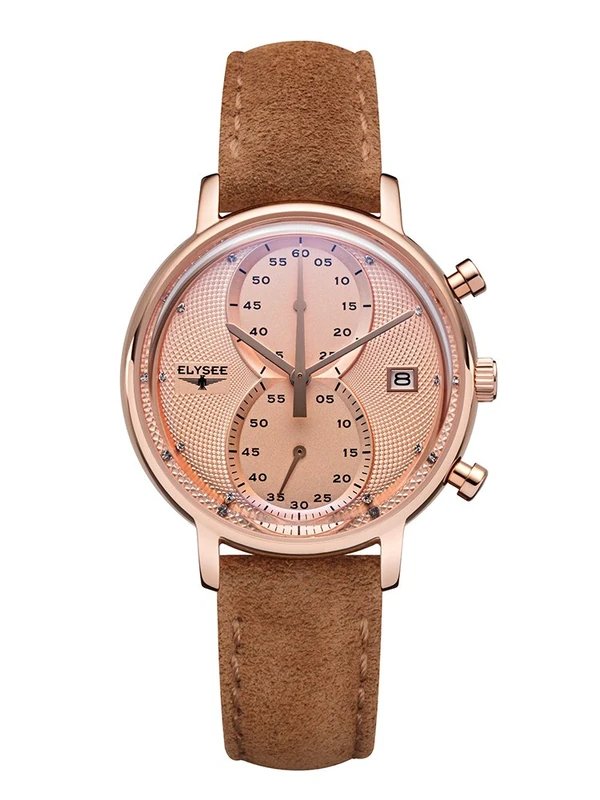 Elysee Unisex Adult Analogue Quartz Watch with Leather Strap 83824 - Image 1