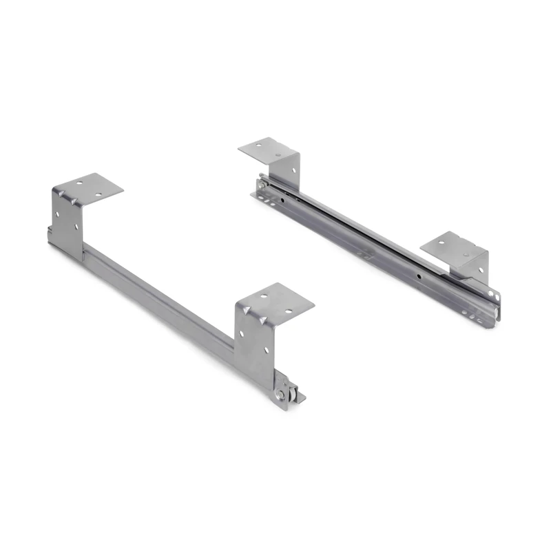 Emuca Roller-Bearing Runners Set - Grey Steel for Platform & Drawer - Image 1