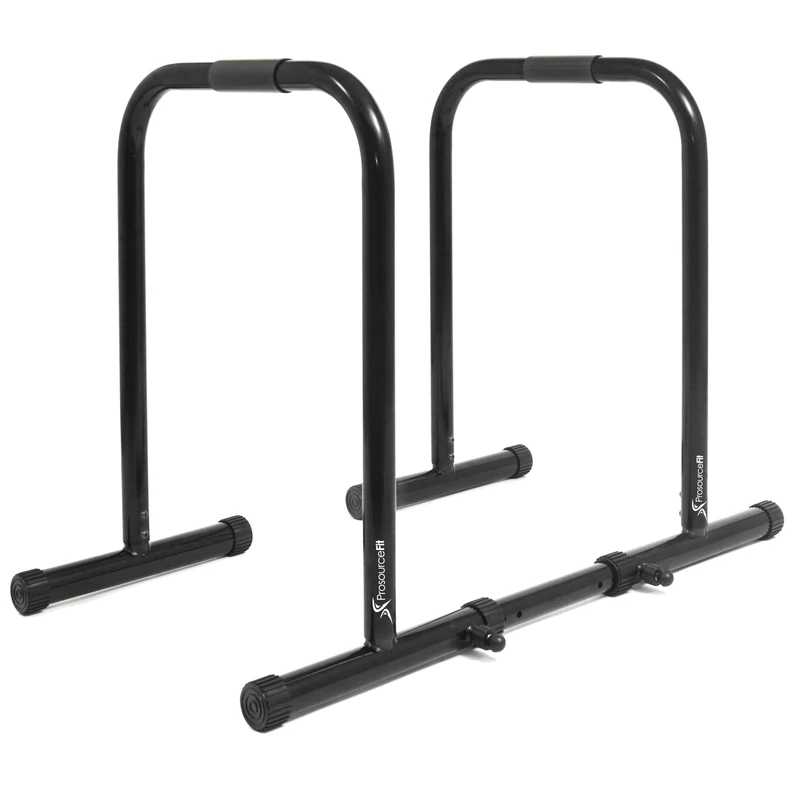 ProsourceFit Heavy Duty Dip Station, Parallel Bars with Safety Connector for Home Exercise, Strength Training, Tricep Dips, Calisthenics, and Workouts, Supports up to 400 LB, Black