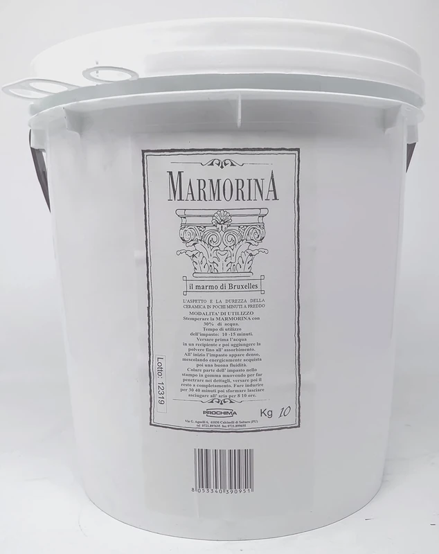 PROCHIMA, White Marmorina, Powder Mixable with Water, Similar to Ceramics, 10kg