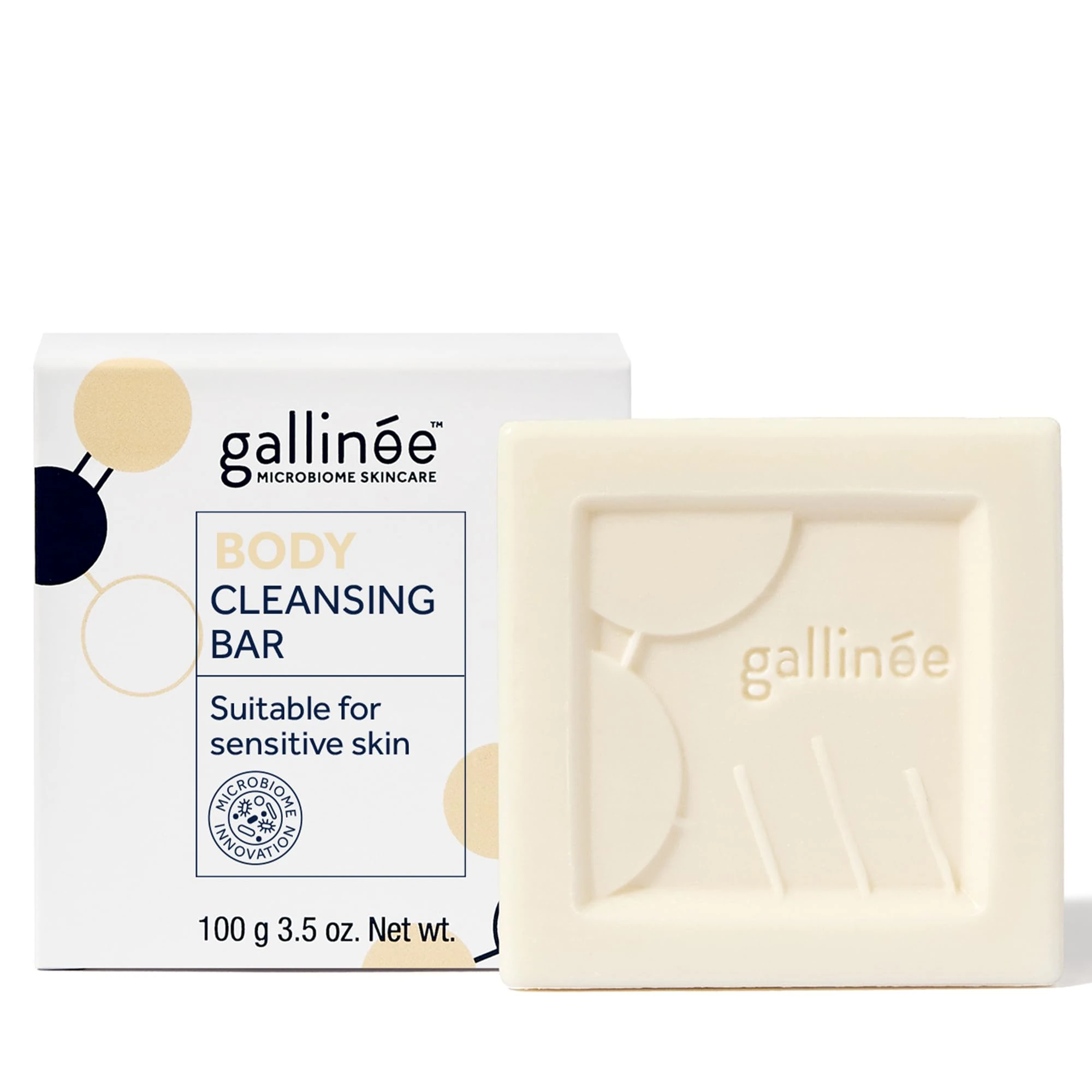 Gallinée - Soap-Free Cleansing Bar - Award-Winning Soap - With Prebiotics & Lactic Acid - Multi-use as a Body Soap or Face Cleanser - Dermatologically Tested & Made in France - 100g