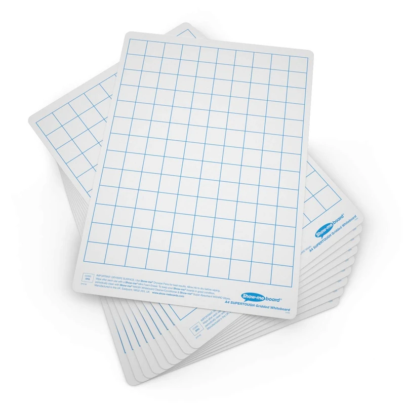 Show-me A4 Supertough Whiteboards, Pack 10