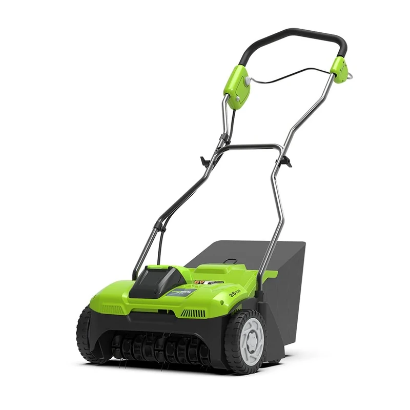 Greenworks 40V Scarifier Lawn Rake Dethatcher, 3600rpm, 36cm Working Width, 30L Collection Box WITHOUT Battery & Charger , 3 Year Guarantee G40DT35