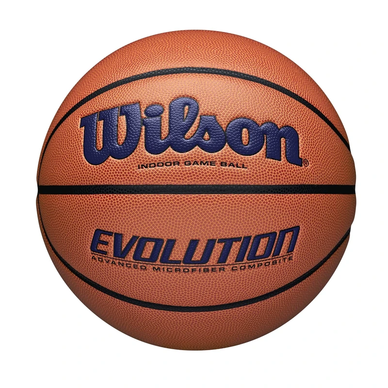 Wilson Evolution Basketball, Provides Unmatched Precision and Exceptional Traction, Soft Touch, NFHS Approved, Colour: Orange/Navy, Size: 7