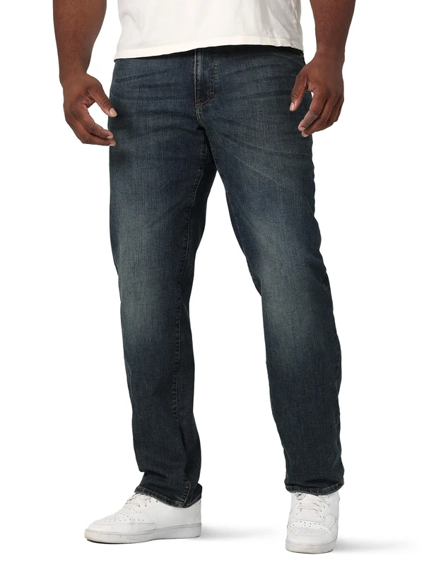 Lee Men's Big & Tall Extreme Motion Relaxed Straight Jean, Maverick, 46W x 32L