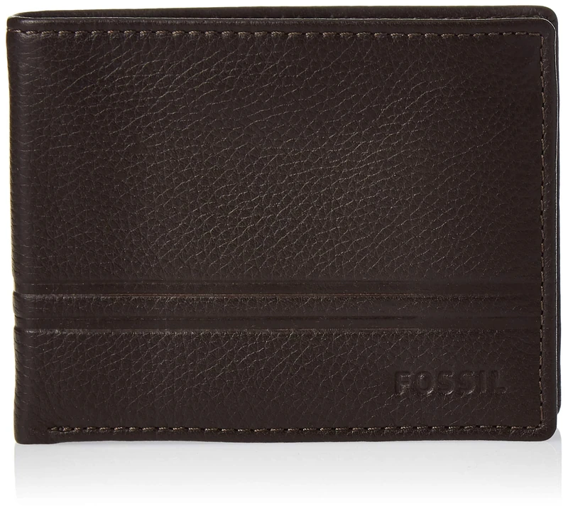 Fossil Men's Flip Id Bifold Bi-Fold Wallet, Wilder Dark Brown, One Size