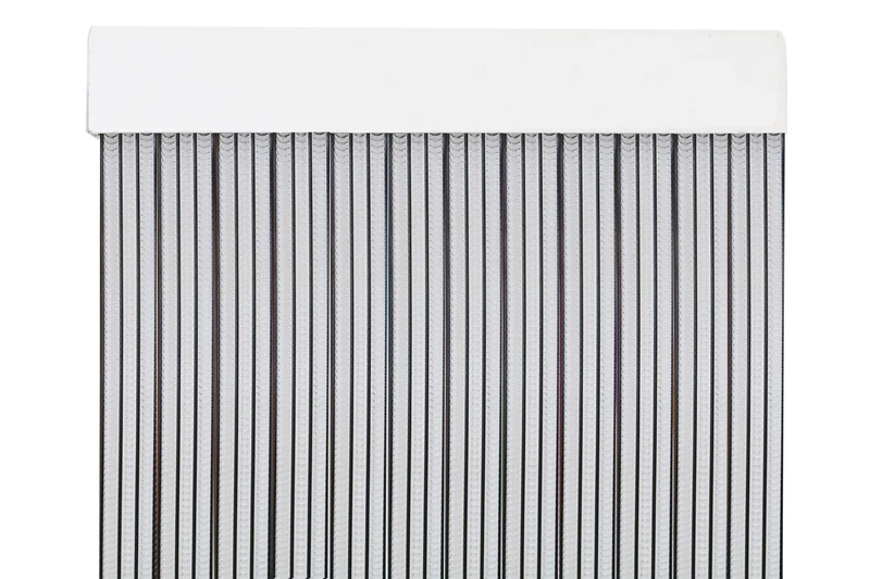 MERCURY TEXTIL PVC Strips Door Curtain 210 x 90 cm, Curtain for Exterior Door (Transparent + Black Edge P4)