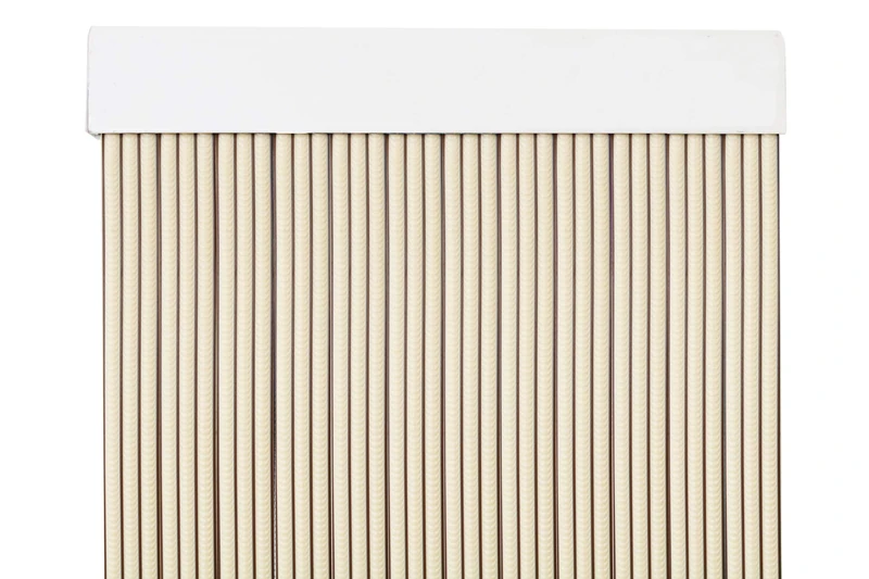 MercuryTextil P69 PVC Door Curtain 210 x 90 cm Beige + Brown Edge, Plastic