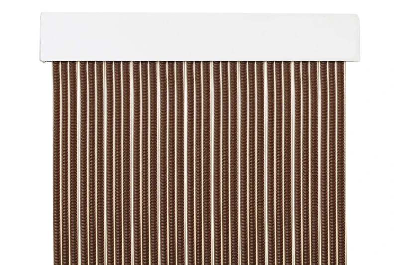 MERCURY TEXTIL PVC Strips Door Curtain 210 x 90 cm, Curtain for Exterior Door (Brown + Beige Edge P1)