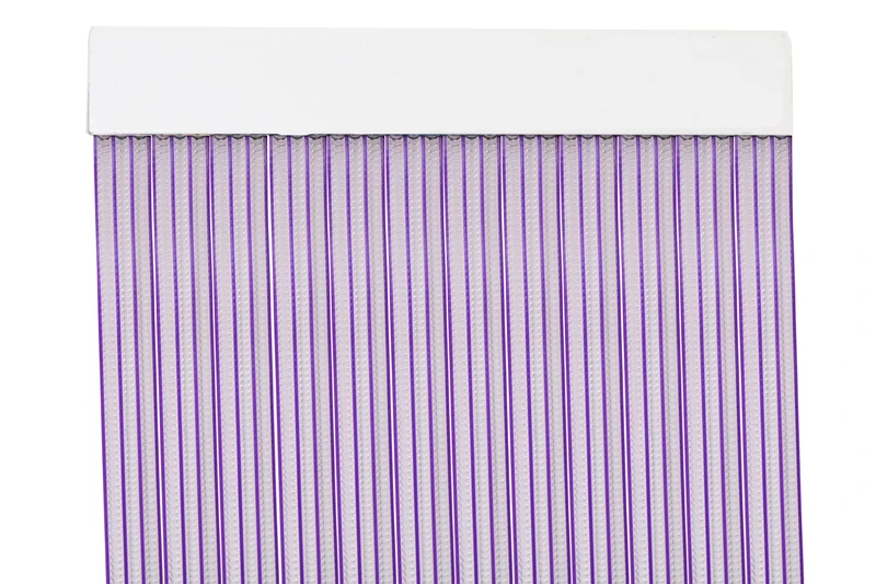 MERCURY TEXTIL PVC Strips Door Curtain 210 x 90 cm, Curtain for Exterior Door (Transparent + Lilac Edge P9)